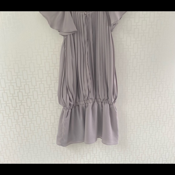 Marese French brand Girl’s Grey Pleated Chiffon with Butterfly Sleeves Dress - Picture 2 of 7